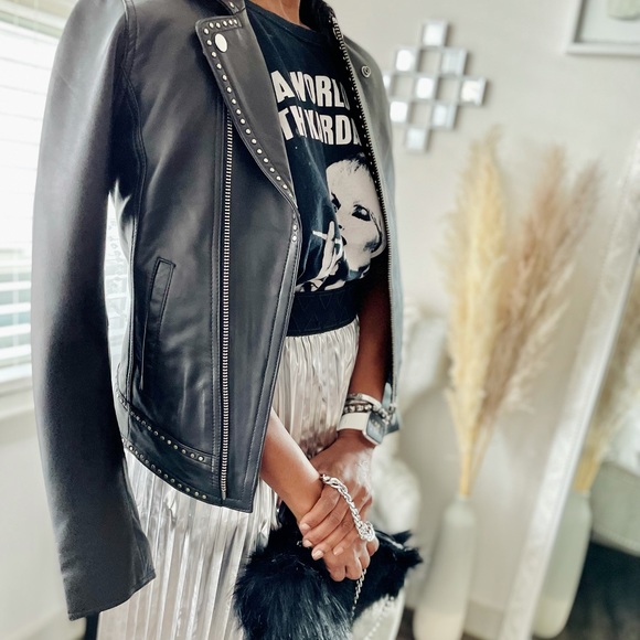 The Kooples Leather Moto Jacket New - Picture 4 of 12